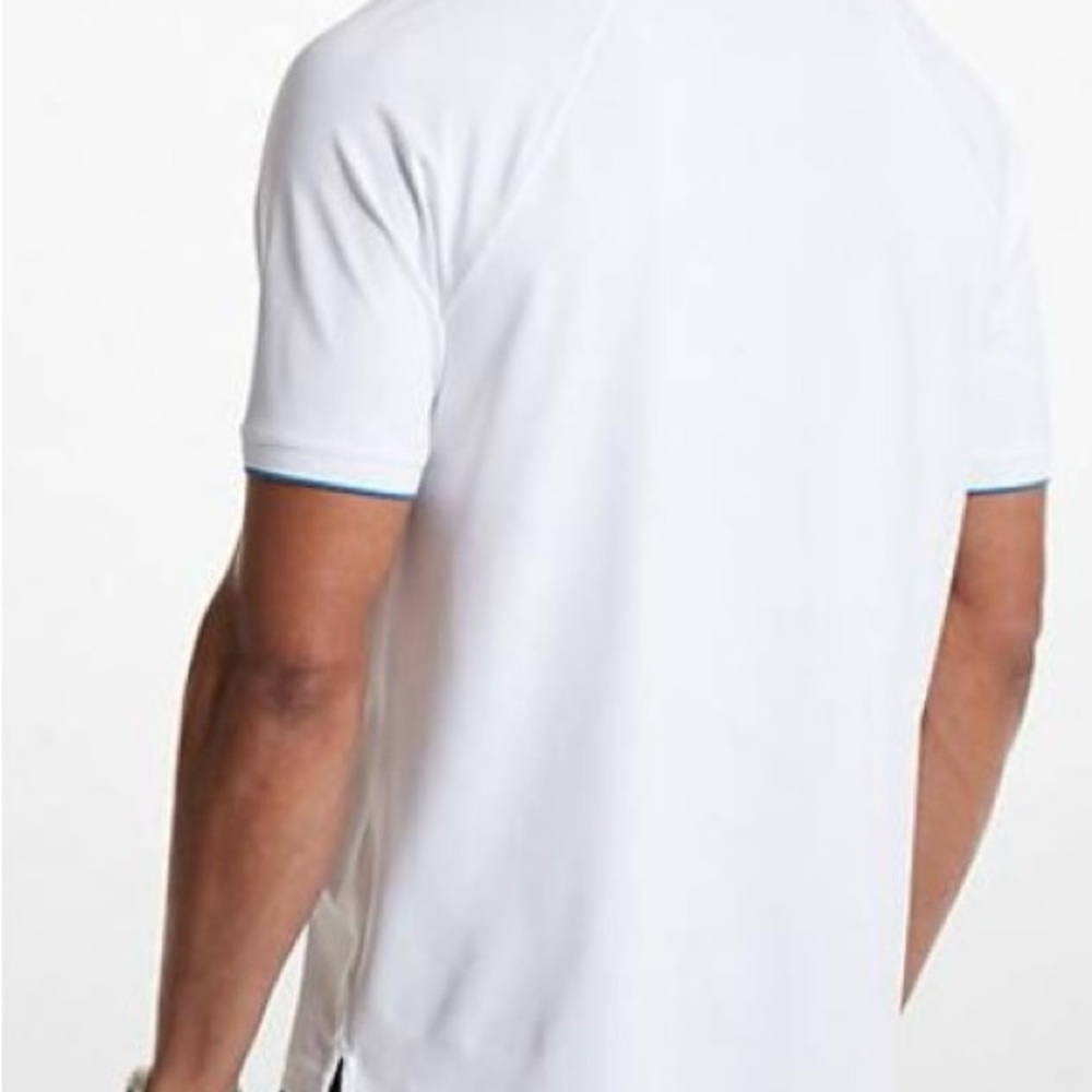 Michael Kors White Polo Shirt with Blue Accents - Picture 5 of 5